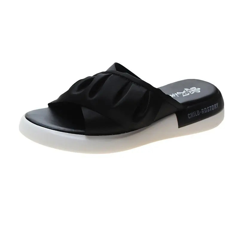 Women's Thick Bottom Comfortable Flat Bottom Slippers Simple Fashion Ladies Casual Shoes Solid Colour Non-slip Women's Shoes