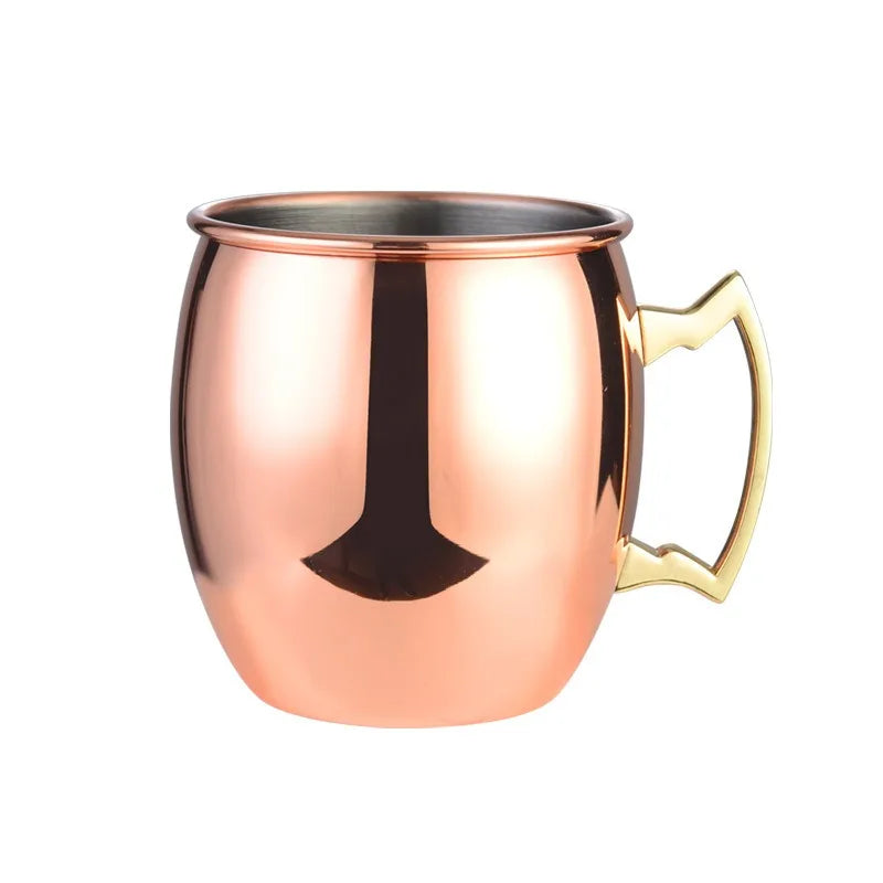 Hot Sale Moscow Mule Mug Brass Hammered Mug Heat Insulation Moscow Mule Copper Mugs Stainless Steel Cup