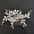 SLBRIDAL Handmade Rhinestone Crystal Flower Leaf Bridal Hair Comb Wedding Headdress Hair Accessories Women Bridesmaids Jewelry