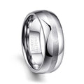 Alin Hot Selling 8mm Silver Polished Tungsten Carbide Ring Simple Design Narrow Brushed Centre Tungsten Rings