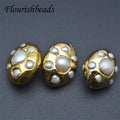 Natural Freshwater Pearls Gold Plated Wholesale Freeform Large Oval Pearl Beads for DIY Earring Necklace Bracelet Making