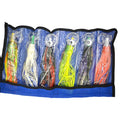Rigged Trolling Lure Set 9 Inch Trolling Lures for Mahi Tuna Fish Squid Skirt Offshore with 100lb Leader Trolling Lure