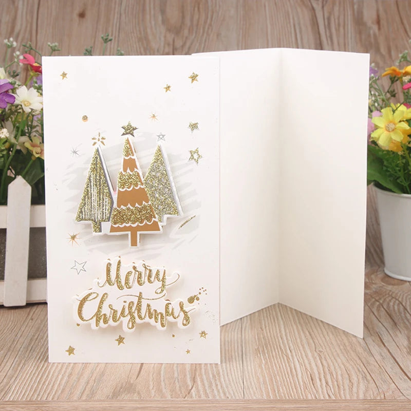 Simple Minimalist 8 Different Designs Christmas Decorations Gift Cards Premium Thank You Cards Printed Christmas Greeting Cards
