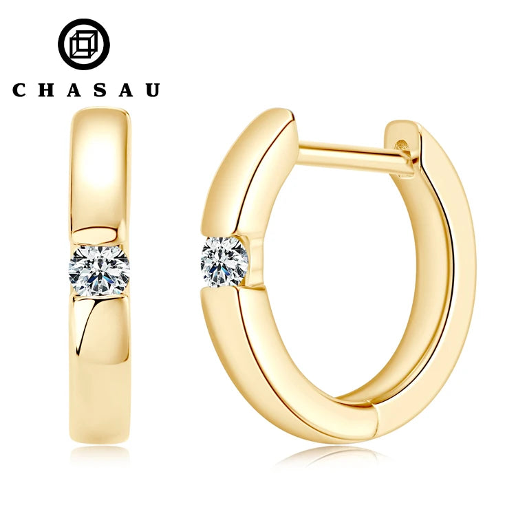 GRA Certification Circle D Color 2.5mm Simple Real Moissanite 925 Sterling Silver Single Stone Hoop Earrings