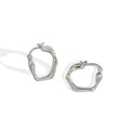 WMEA564 Elegant Everyday Minimalist Geometric Polygon Stud Earrings S925 Sterling Silver Gold Plating Religious Small Jewelry