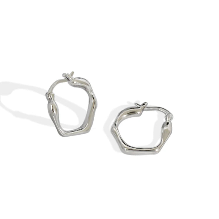 WMEA564 Elegant Everyday Minimalist Geometric Polygon Stud Earrings S925 Sterling Silver Gold Plating Religious Small Jewelry
