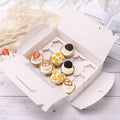 Luxury Quality 12 Holes Muffin and Cupcakes Folders Packaging Box with Handle Disposable Glossy/Matt Lamination & Embossing