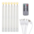 6pcs Sets Flameless Electronic Paraffin D2.2*H27CM  Touch Sensor Battery Rechargeable Warm Yellow Pole Candle Light with Remote