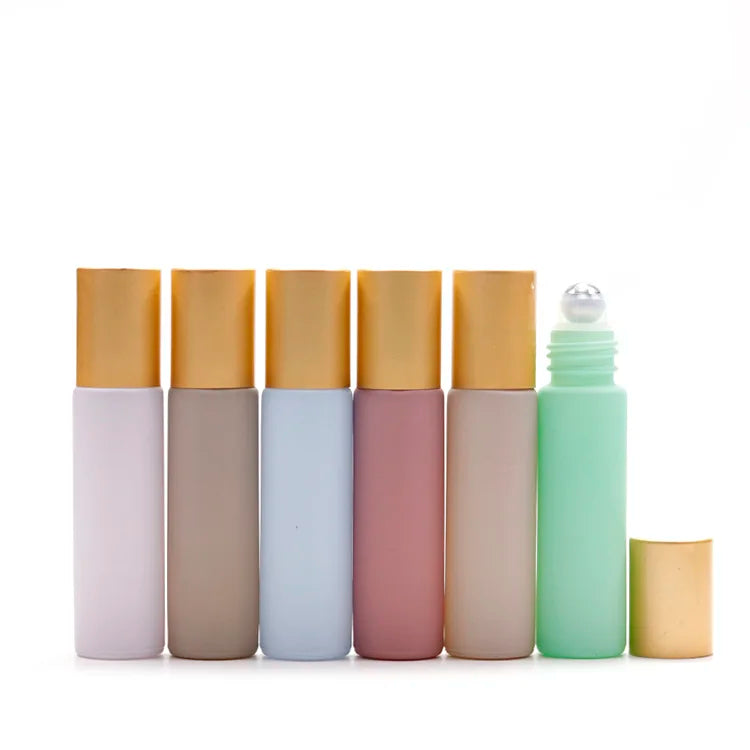 Hot Stamping logo Eye Cream Essential Oil Roll on Cosmetic Packaging 10ml 1/3oz Refillable Empty Oil Glass Perfume Bottle