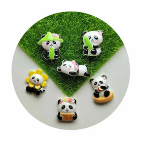Decorative 100pcs Panda Animal Charms Flatback Stickers Jewelry Pendant Makings Resin Beads for Slime and Artistic Projects