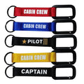 Wholesale Cabin Crew Pilot Captain Wrist Lanyard Keychain Flight Crew Aviation Carabiner Keychain
