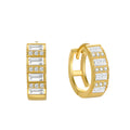 Fashion Earrings Jewelry 925 Sterling Silver Earrings square Diamond Mini Zircon Gold Plated Hoop Earrings for Women