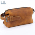 Crazy Horse Leather Vintage Toiletry Bag Multifunctional Genuine Leather Storage Bag Top Layer Cowhide Men's Clutch Pouch