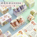 Creative Fat Rabbit Story Series Blind Box Pet with Release Hand Account Decoration and Paper Wash Tape Diy Sticker Tape 2 Rolls