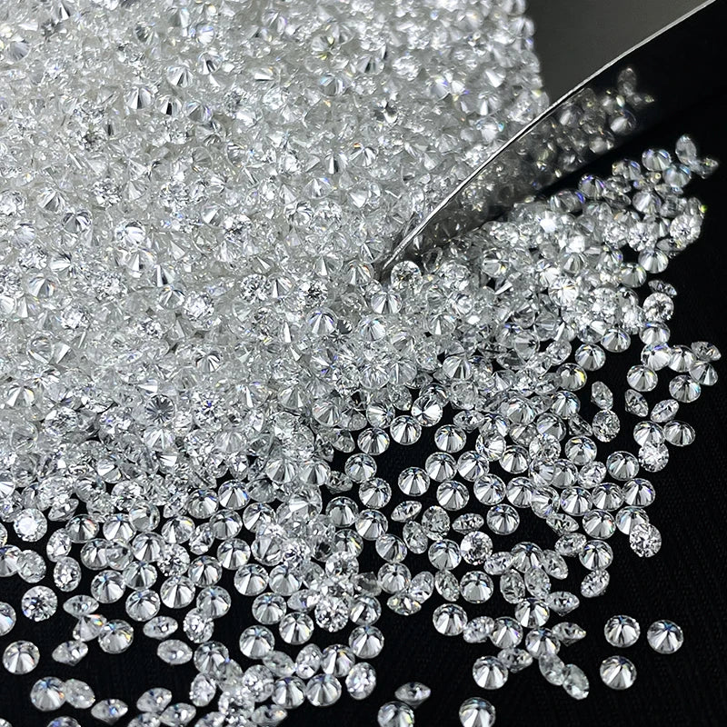 SICGEM Brilliant Cut Synthetic White Melee Moissanite EF VVS Small Size 1.6mm 1.7mm 1.8mm 1.9mm Loose Fire Certified