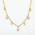 Fenny 18K Gold Plated Wholesale Tarnish Free Fashion Elegant Tassel Water Drop Zircon Pendant Pave Stainless Steel Necklace