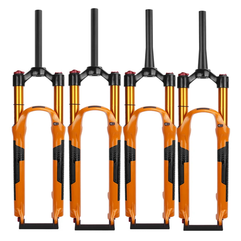 Magnesium Alloy Tapered / Straight Tube Manual-Lockout Mountain Bicycle Fork Front Fork with Damping 120mm