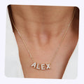 New Arrival Fashion Jewelry Gold 3D Puff Zirconia Diamond Initial Balloon Letters Mini Bubble Letter Alphabet Pendant Necklaces
