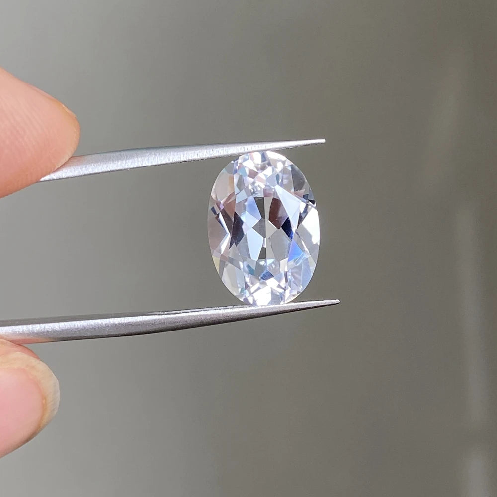 HQ Gems 5x7mm to 10x12mm Oval Cut White Corundum Sapphire Lab Created Sapphire White