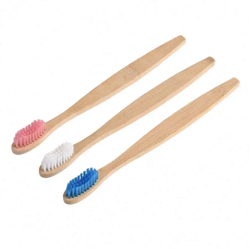 100% Natural Environmental Bamboo Toothbrush Green Disposable-Made in China