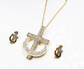 BMZ 2025 New Coming vogue Gold CZ Stainless Cross Jewelry Necklaces for Girls