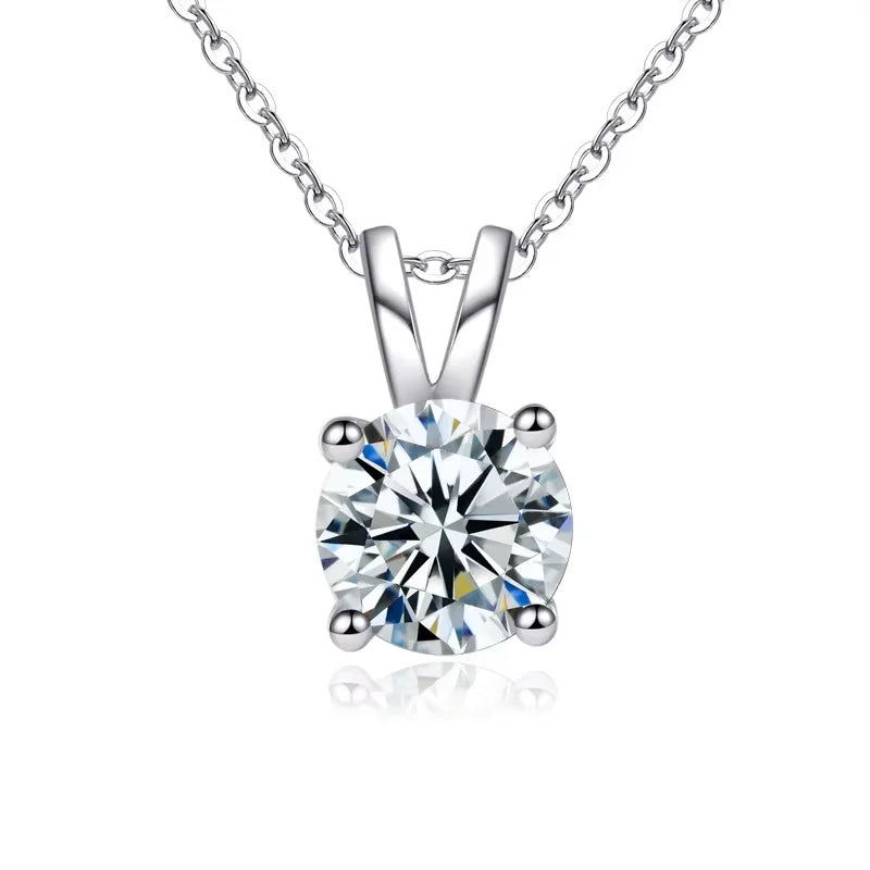 GRA 1 2 CT Color Moissanite 925 Sterling Silver Moissanite Heart Pendant Necklace Women Engagement Fine Jewelry
