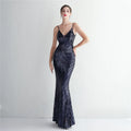 Custom Slimming Sequin Evening Party Prom Dresses Sleeveless Shinny Banquet Mermaid Vestidos De Fiesta Dress for Ladies