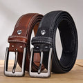 Factory Direct Sale Men's Business Single Pin Buckle Top Layer Leather Belt Retro Pure Cowhide Genuine Leather Belt