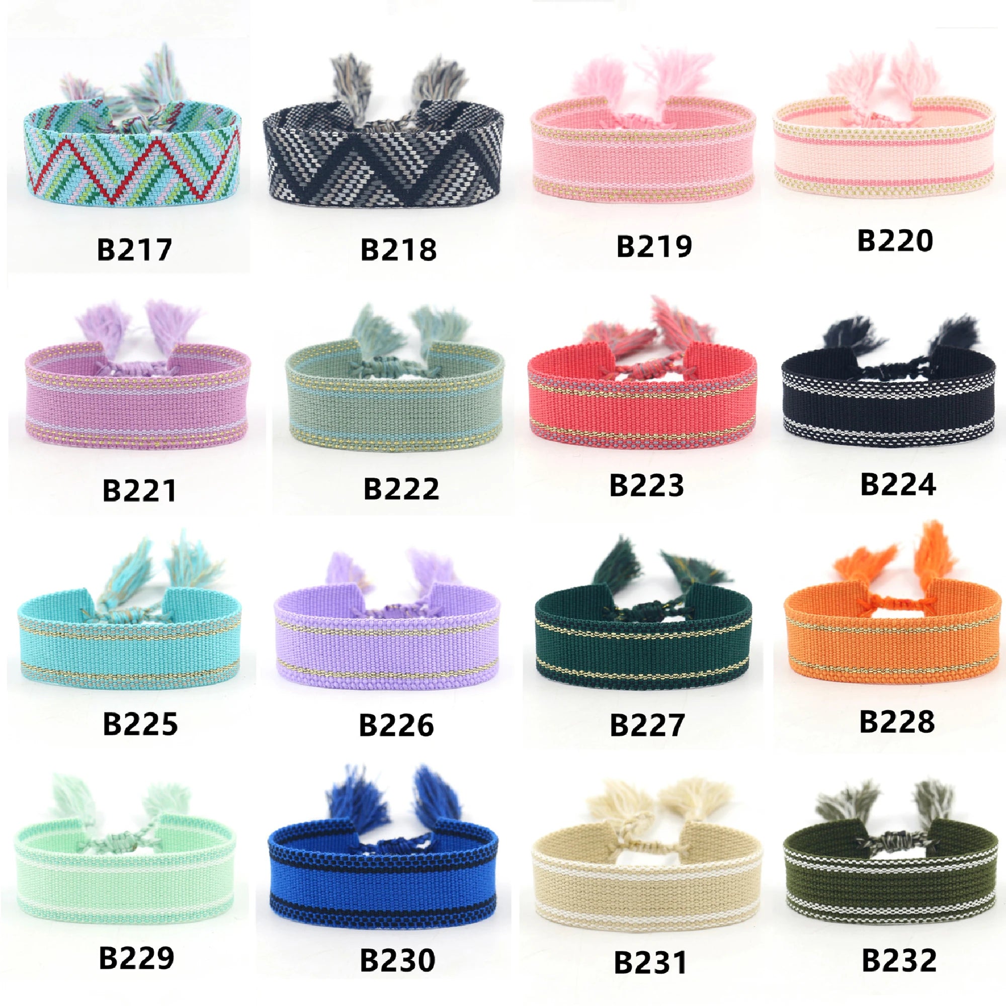 201-300# Blank Webbing Wrist Band Can Be Embroidered Tassel Hand-woven Wrap Bracelets DIY Bracelet
