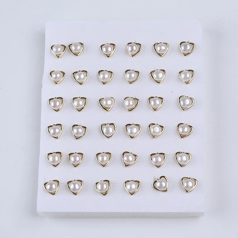 2022 Fashion Button Pearl Earrings Stud Women Earrings