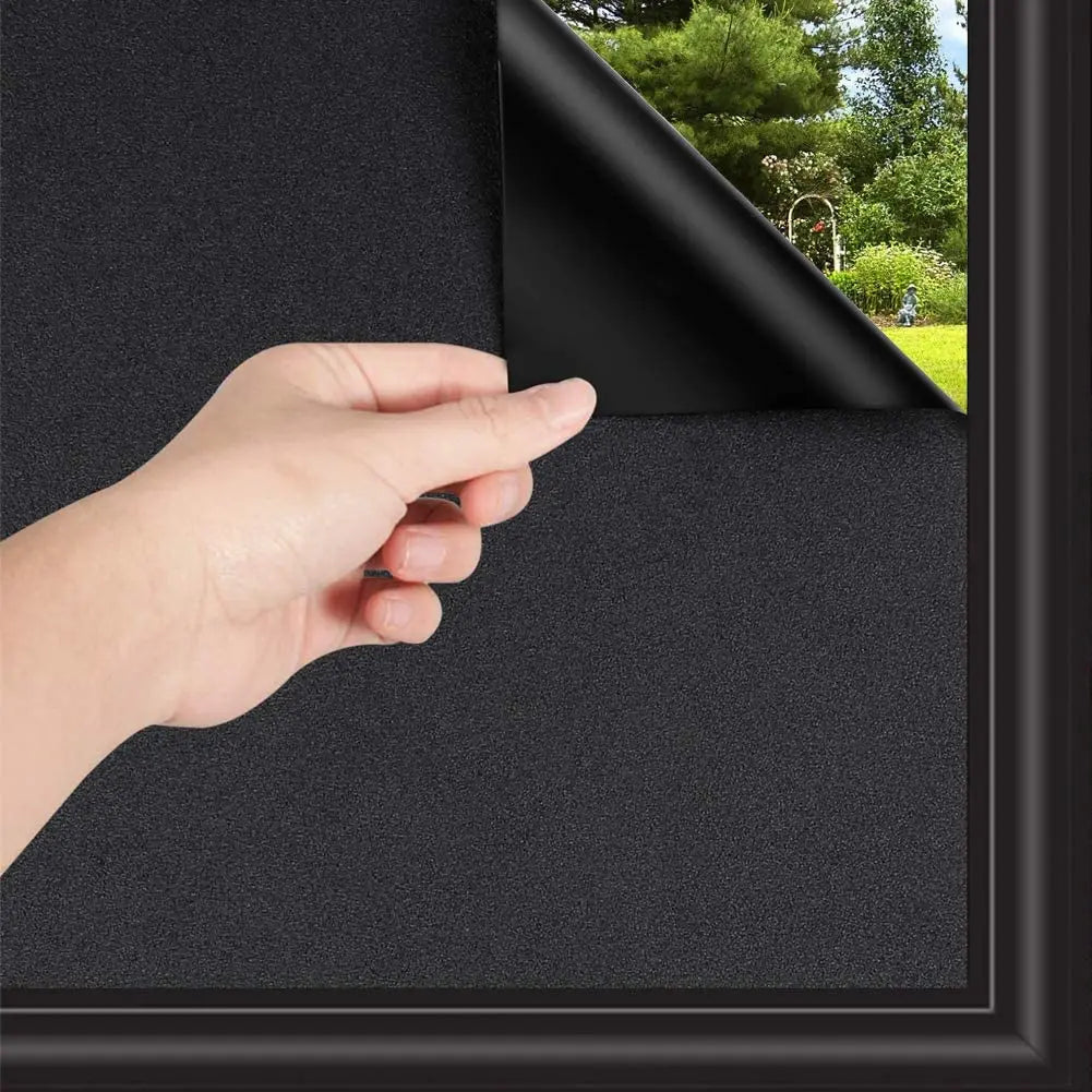 100% Light Blocking Window Film Static Total Blackout Window Sticker Privacy Film