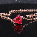 Elegant Design Lab Ruby Heart Shape Stone for  Women  Jewelry Necklace