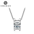 Hot Selling 925 Sterling Silver Box Chain Brilliant D Color 0.5CT Round Cut Moissanite Pendant Necklaces MegaBDM