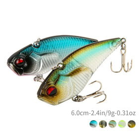 9g 60mm VIB Lure ABS Plastic Artificial Hard Bait Vivid Sinking Lipless VIB Fishing Lures Chatter Vibration Fishing Lures