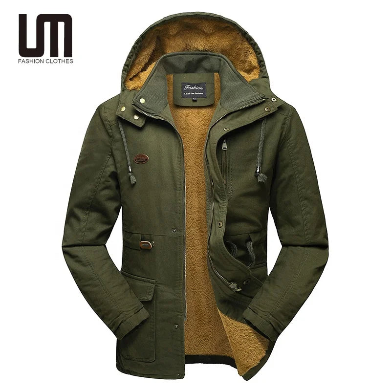 Liu Ming Hot Selling Products 2025 Winter Fashionable Men s Warm Fleece Coat Outdoor Clothes Plus Size 5XL Hoodie Jacket