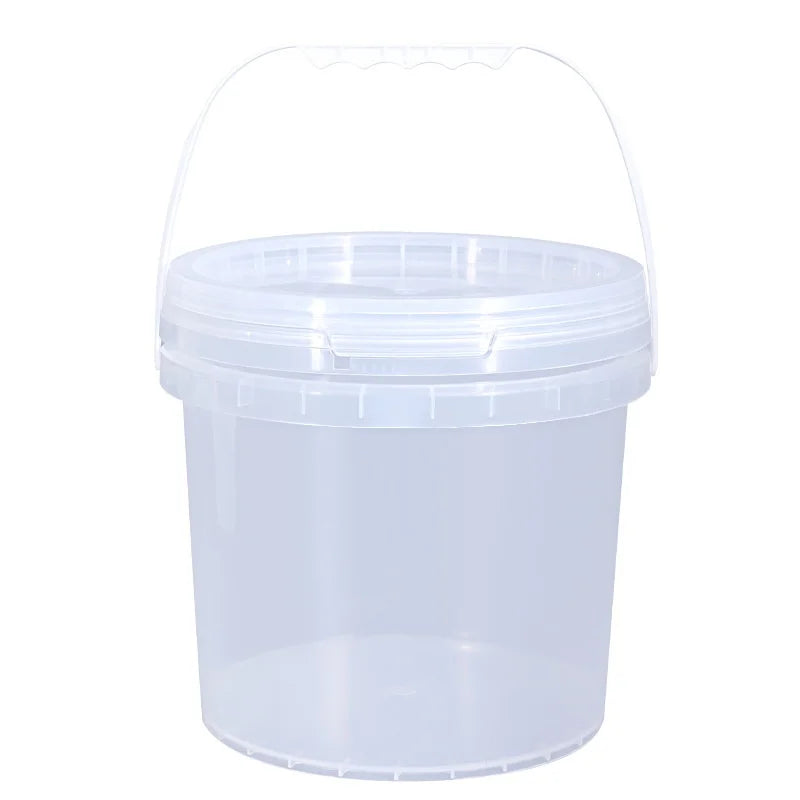 1-25L Food Grade Transparent Plastic Packaging Bucket for Pickling Sauce Recyclable Takeout Sealed Container for Oil Usage