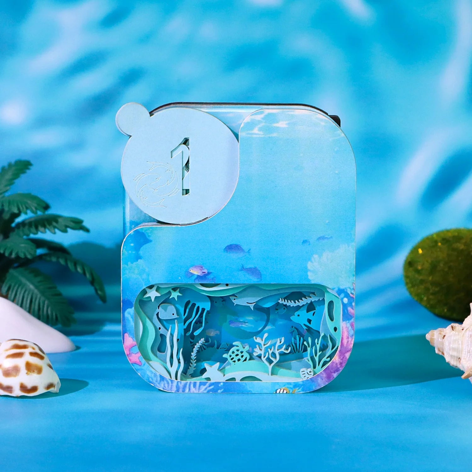 3D Paper Calendar Custom Desk Decoration Paper Carving Sea Light LED Night Light Kawaii Novelty Gift Birthday Gift for Kids