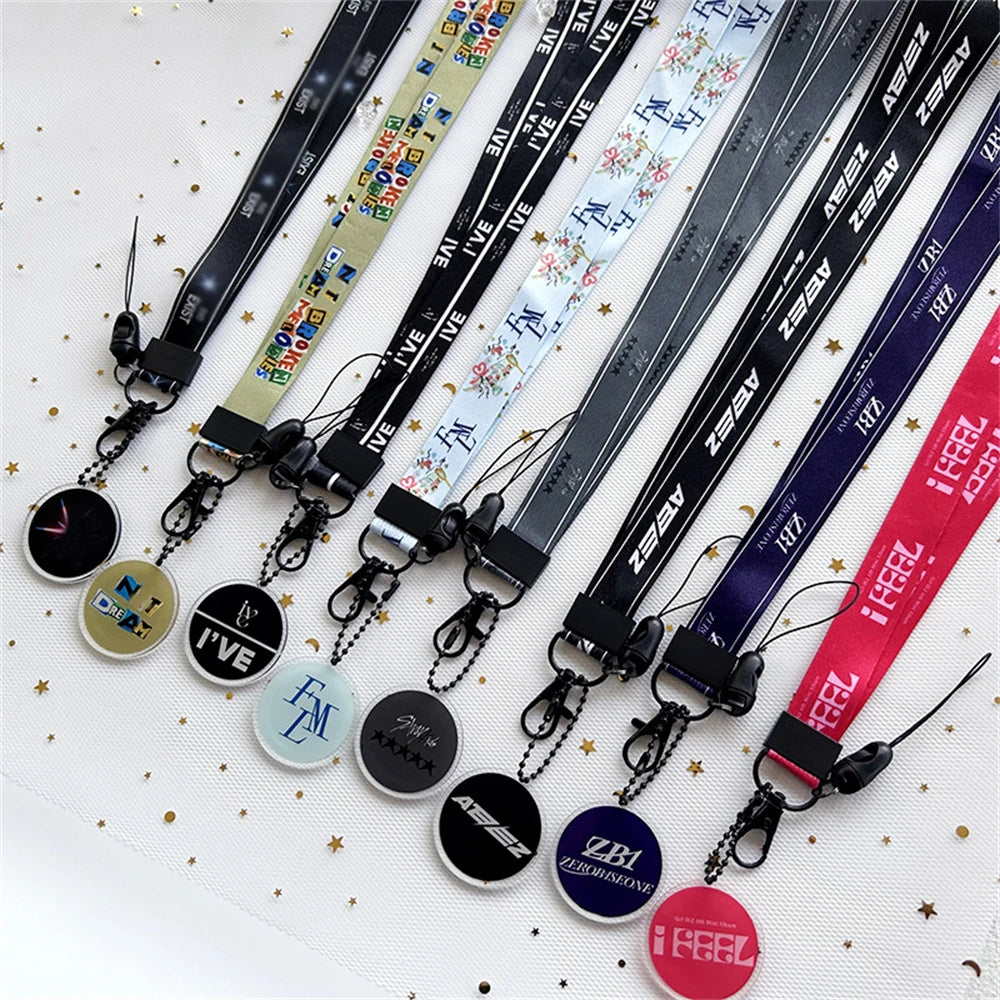 KPOP IVE ZB1 ATEEZ Stray Kids Gidle Phone Strap Acrylic Pendant Keychain Lanyard Bag Accessories Fans Collection Gift