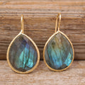 Teardrop Earrings Women Jewelry Gold  Natural Real Stones Hook Earring Wholesale Gifts