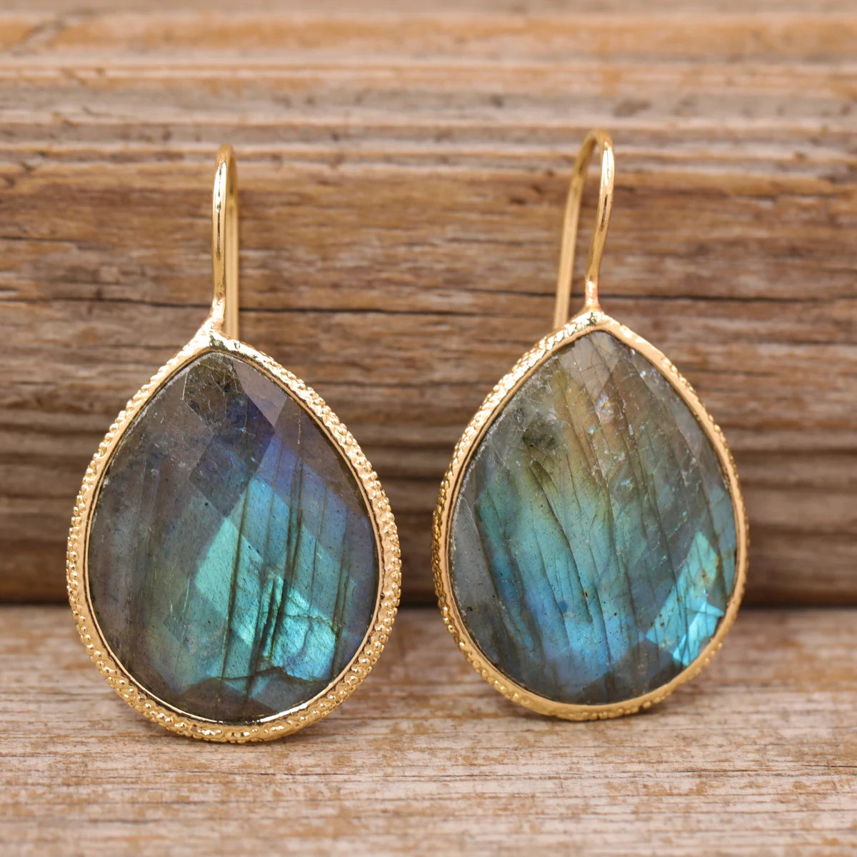 Teardrop Earrings Women Jewelry Gold  Natural Real Stones Hook Earring Wholesale Gifts