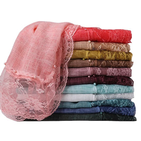 Wholesale of New Lace and Feather Headscarves for Women's Sun protection Shawls and Scarves