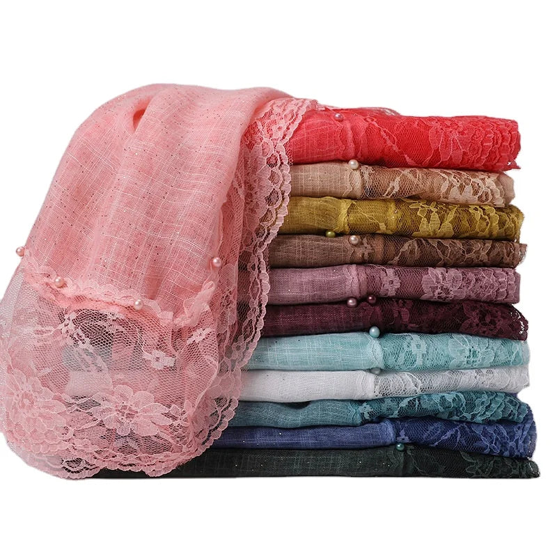 Wholesale of New Lace and Feather Headscarves for Women's Sun protection Shawls and Scarves