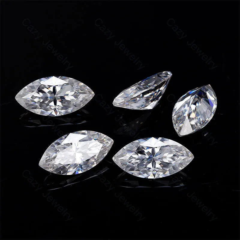 Holycome 0.3-5ct Super White D Color VVS1 Marquise Cut Moissanite Pass Diamond Tester Loose Moissanite Flawless Moissanite