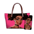 Custom Luxury Design Handbags Ladies Women Black Art African Girl Printing 2pcs/set Hand Bag&Wallet Females Bolsas Purse