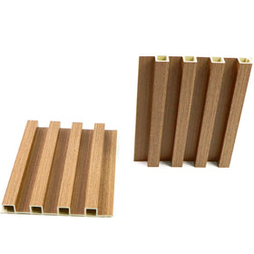 Hot Sale Modern Design PVC Wall Panel Teak Surface WPC Ceiling Panels for Hotels Soundproof & Moisture-Proof Waterproof