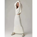 Pullover 2 Pieces Sets Autumn Winter Thick Casual Sweater Warm Fashion Skirt Women Knitted V-neck Sweater+Skirt Sets