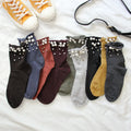Wholesale Spring Fashion Pearl Socks Female Luxury Casual Cotton Crew Socks for Women