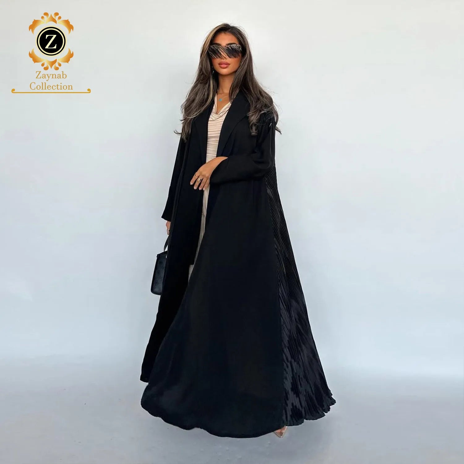 Zaynab Jalabiya Sleeve Design Dubai Crystals Morocco Women Dress Open Abaya Set Abaya Women Muslim Dress