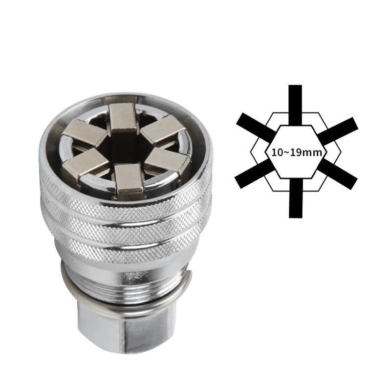KAFUWELL WT4081 10mm-19mm Universal Sockets Tools in Wrench Adaptive All-fitting Multi Drill Attachment Universal Socket