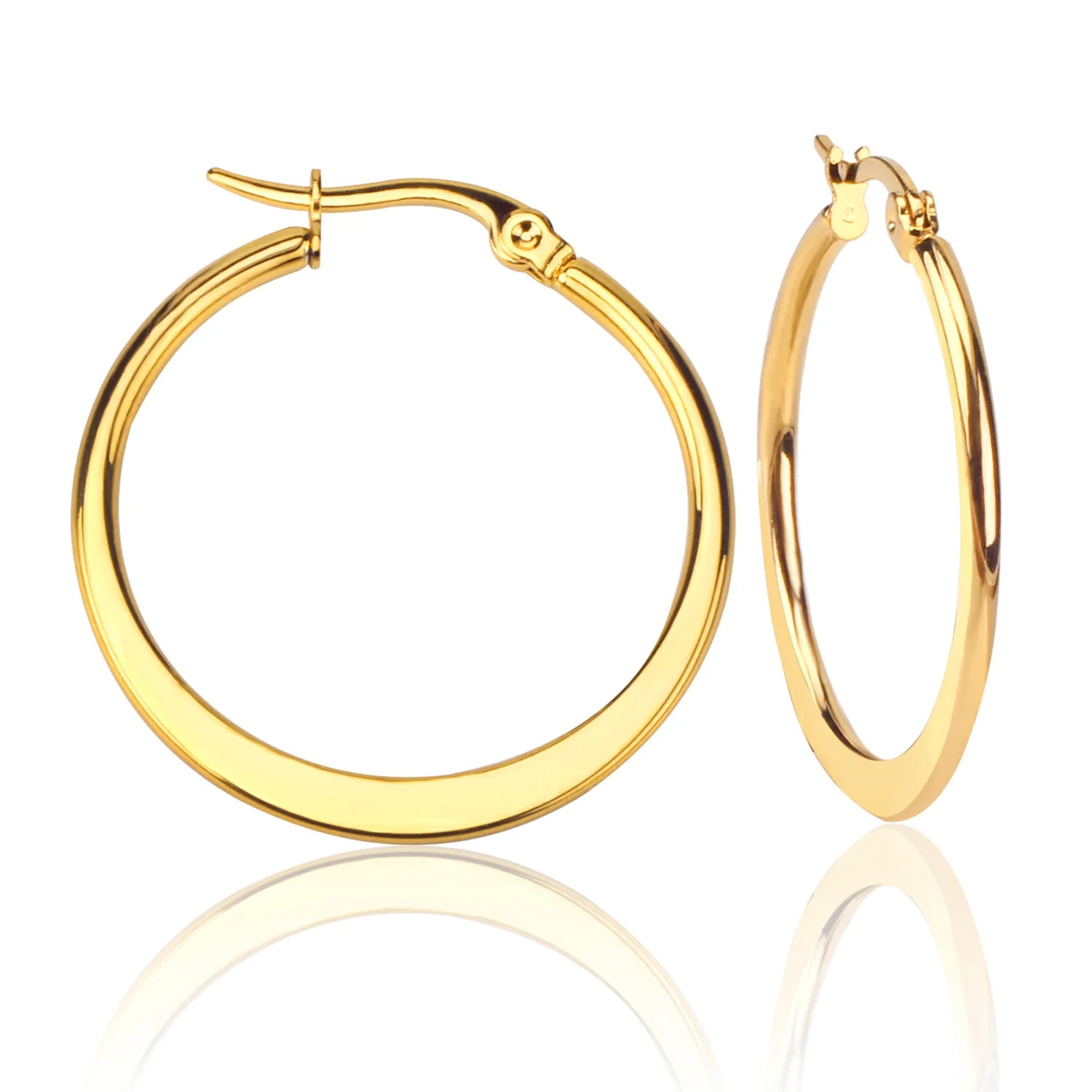 Fashion Earrings Oblate Stainless Steel Elegant Versatile Personality Simple Earrings
